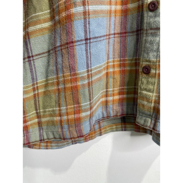 Men’s Patagonia Flannel Button-Up Shirt Plaid Organic Cotton Retro Sz XL
