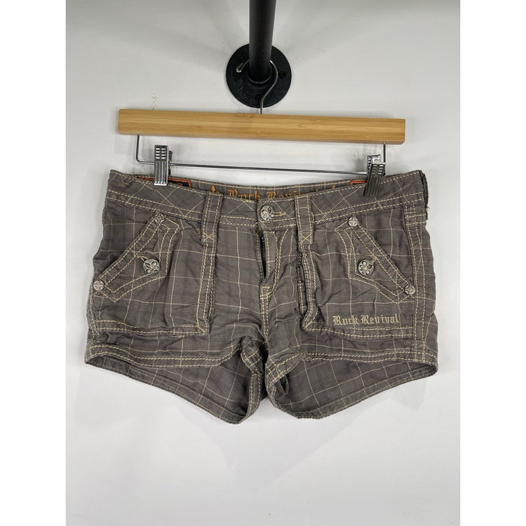 Women’s Rock Revival Plaid Short Shorts Size 25