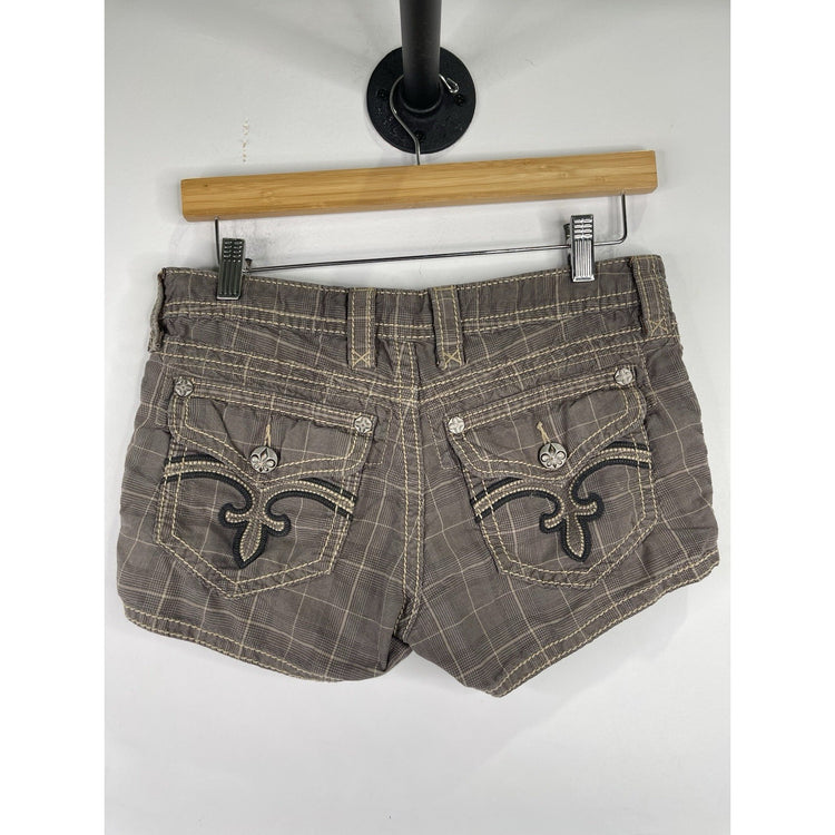Women’s Rock Revival Plaid Short Shorts Size 25
