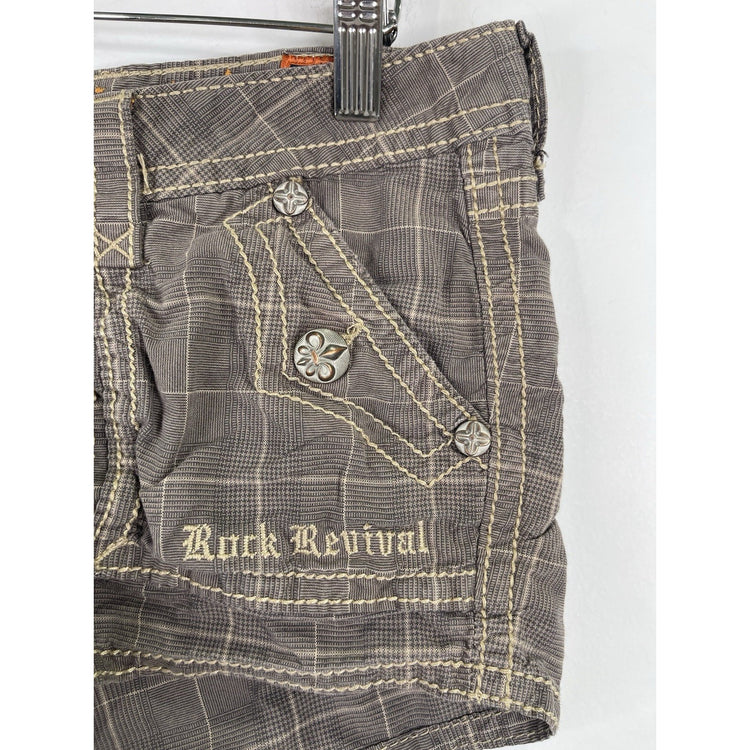 Women’s Rock Revival Plaid Short Shorts Size 25