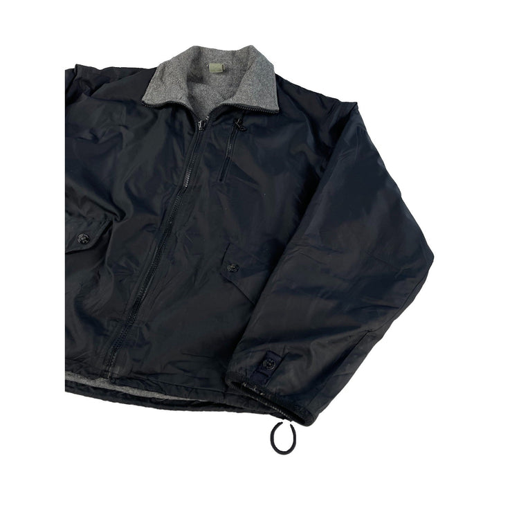 Mens Vintage Banana Republic Reversible Fleece & Nylon Jacket Black/Gray Size M