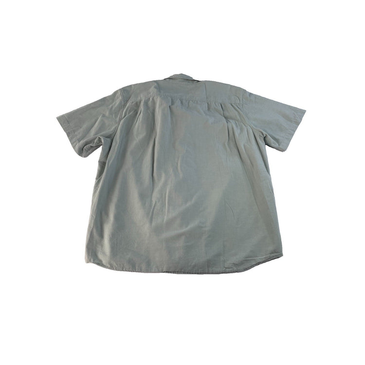 Mens Carhartt Gray Loose Fit Button Down Short Sleeve Shirt Size XL