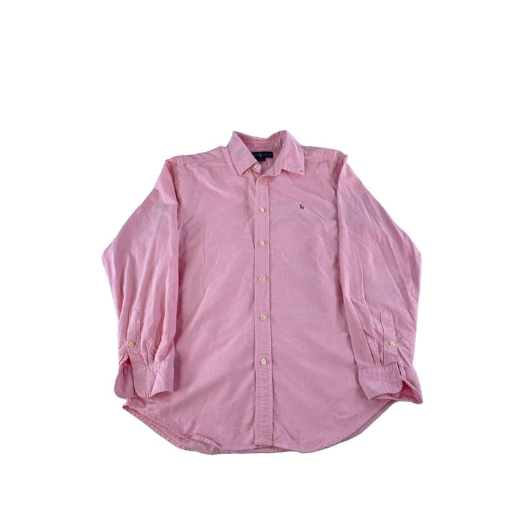 Mens Polo Ralph Lauren Pink LongSleeve Button Up Shirt Size 18