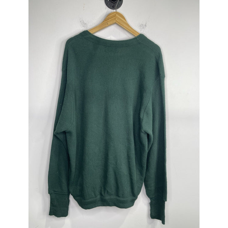 Men’s Vintage Izod Sweater Green Cardigan Acrylic Sz XL