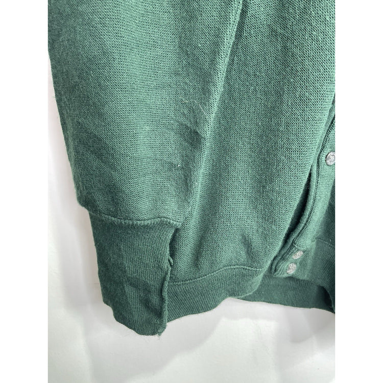 Men’s Vintage Izod Sweater Green Cardigan Acrylic Sz XL