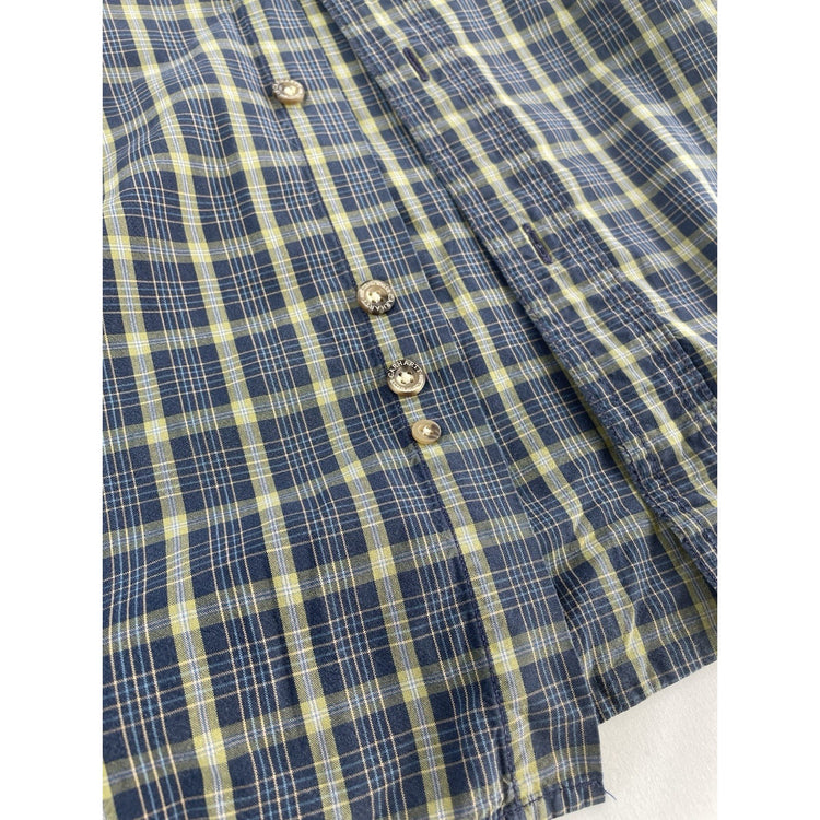 Mens Carhartt Distressed Classic Multicolor Plaid Button Up Shirt Size Xl