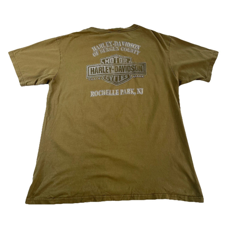Mens Harley Davidson Olive Green Eagle T Shirt Size XL