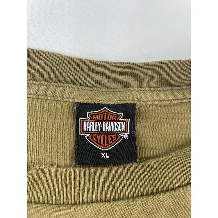 Mens Harley Davidson Olive Green Eagle T Shirt Size XL