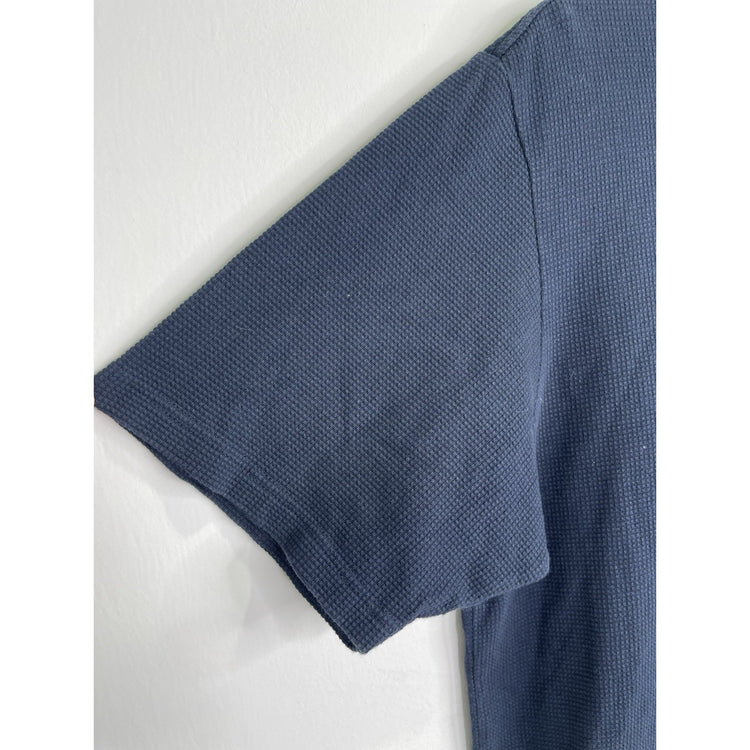 Men’s Supreme Waffle Thermal Dark Blue T-Shirt Short Sleeve Sz M