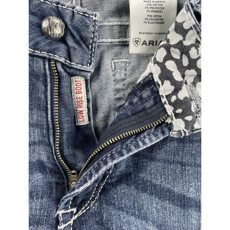 Women’s Ariat REAL DENIM Low Rise Bootcut Medium Wash Blue Jeans Size 34r