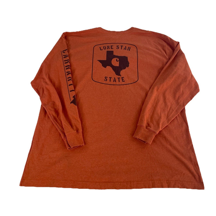 Mens Carhartt Orange Loose Fit Lone Star State Shirt Size 2Xl