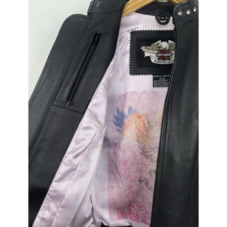 Vintage Harley Davidson Women’s RISING PHOENIX Studded Leather Jacket/X-Small