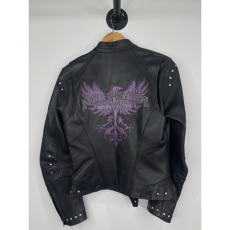 Vintage Harley Davidson Women’s RISING PHOENIX Studded Leather Jacket/X-Small
