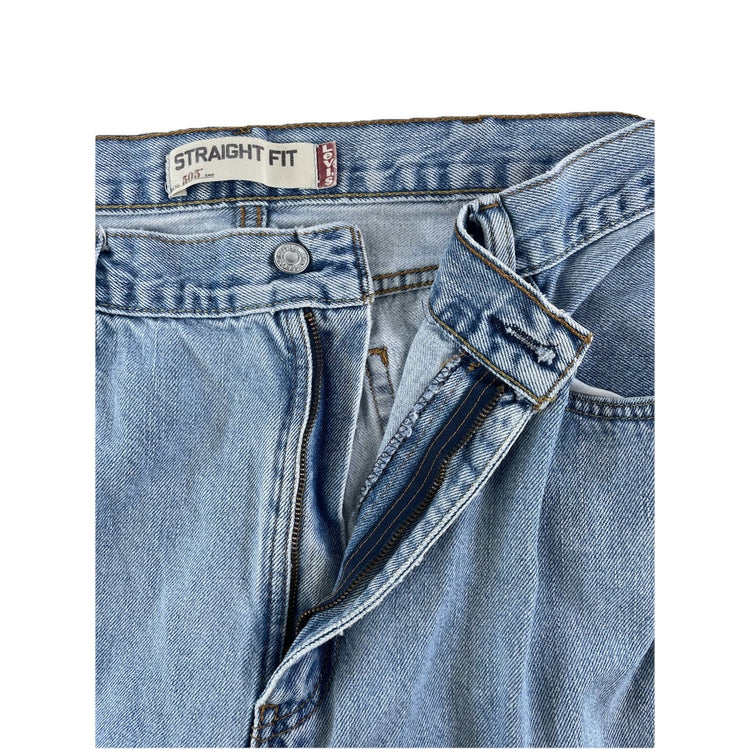 Mens Levis 505 Light Wash Straight Fit Denim Jeans Size 38x30