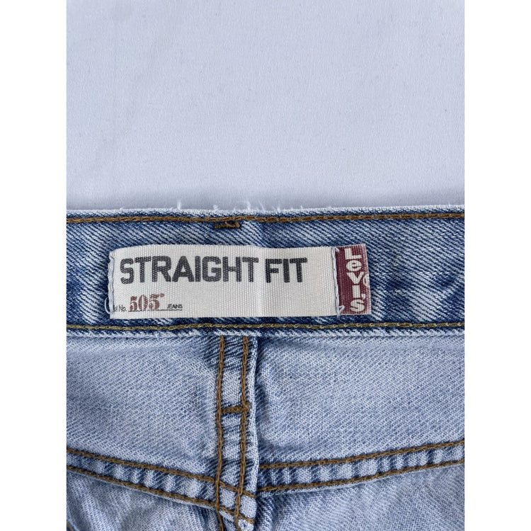 Mens Levis 505 Light Wash Straight Fit Denim Jeans Size 38x30