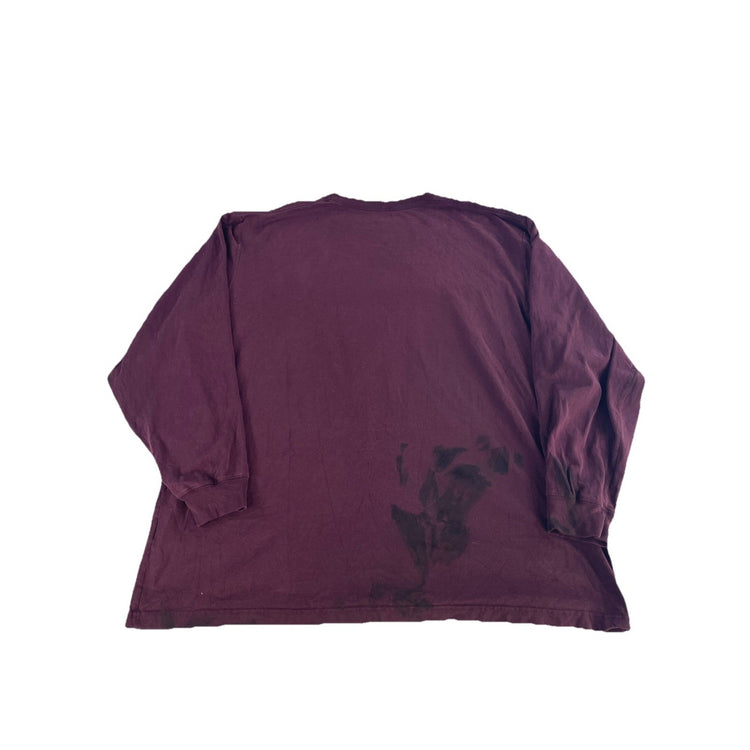 Mens Carhartt Maroon Longsleeve Blank T-Shirt Size 2Xl