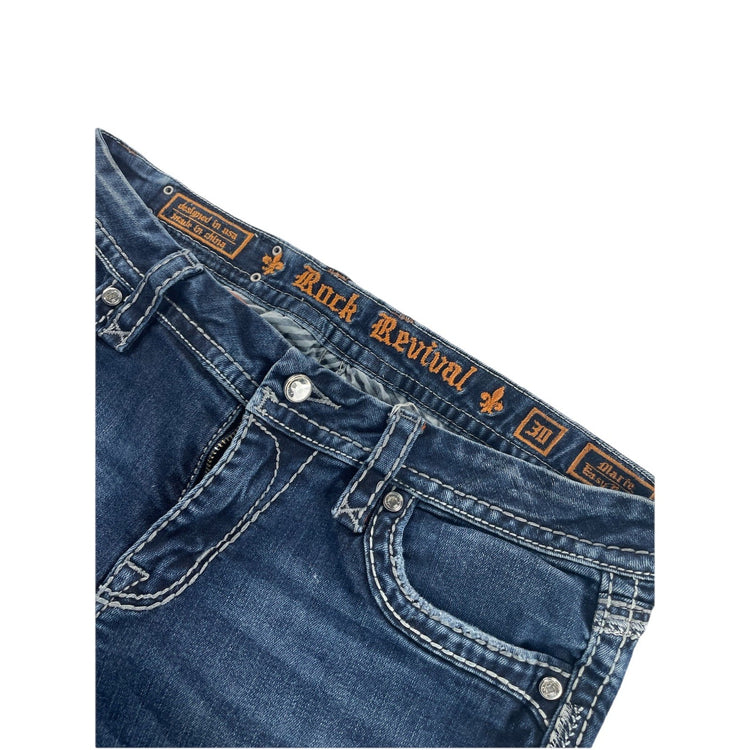 Womens Rock Revival Dlarie Easy Boot Dark Wash Jeans Size 30