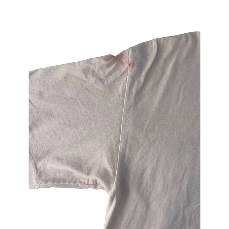 Mens Vintage Hang Ten White Double Footprint Shield Back Graphic Tee SIZE L
