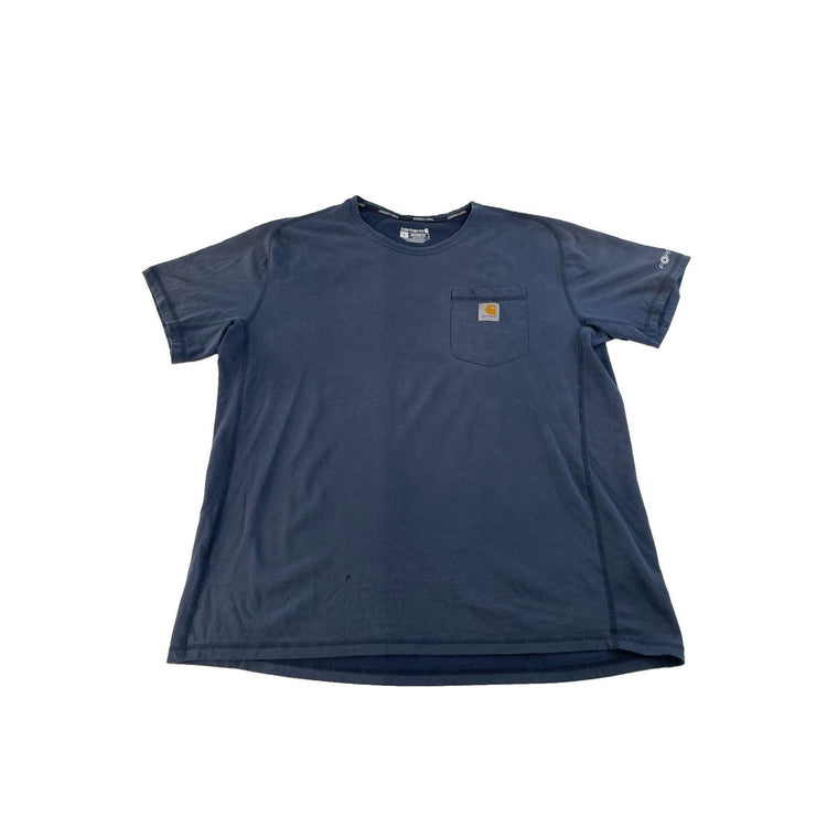 Mens Carhartt Relaxed Fit Short Sleeve Pocket T-Shirt Navy Blue Size L