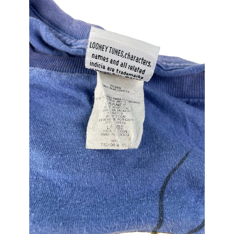 Men’s Vintage Looney Tunes Blue Tweety Bird Graphic T Shirt Size Large