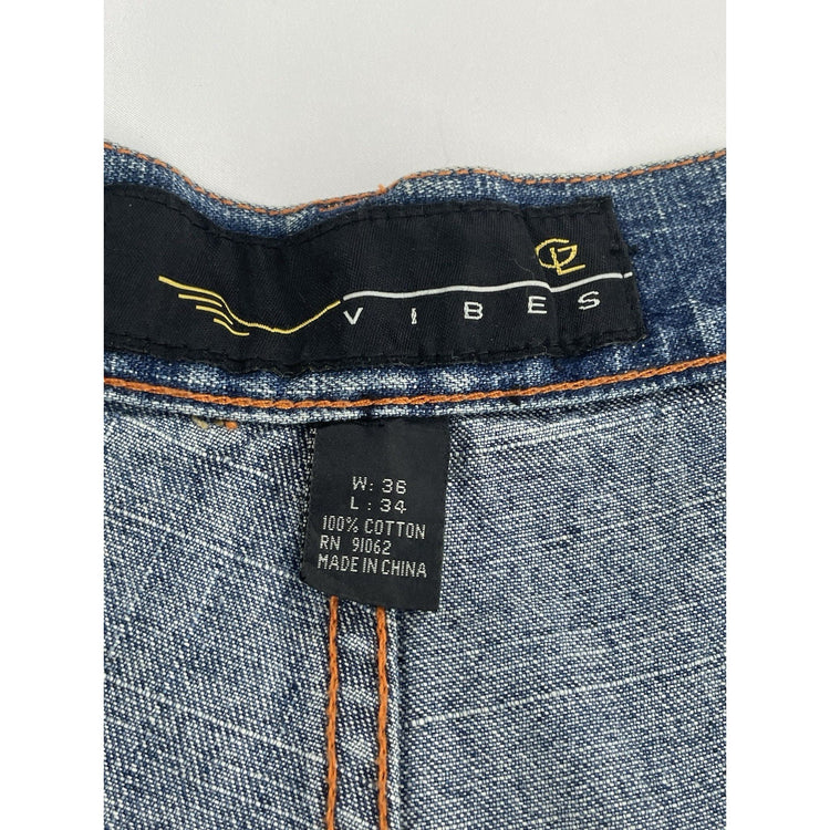 Mens 2000s Vintage Vibes Light Wash Baggy Jeans Size 36x34