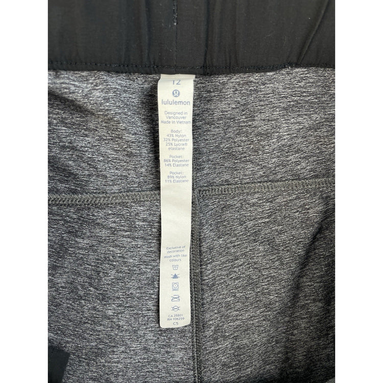 Women's Lululemon Heathered Gray Straight-Leg Drawstring SweatPants Size 12