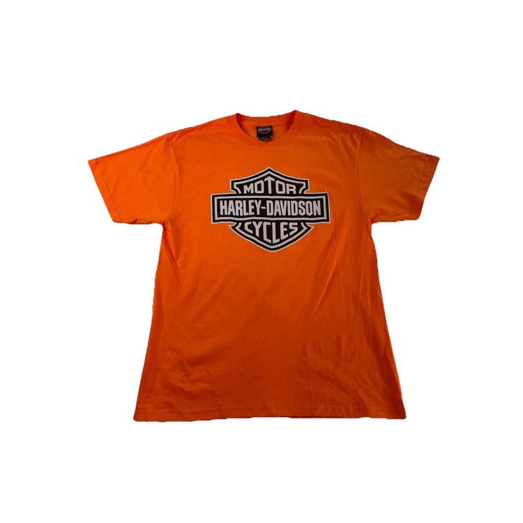 Mens Harley Davidson Motorcycle Regular Orange Tee Size M