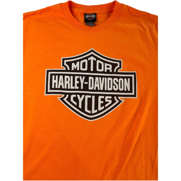 Mens Harley Davidson Motorcycle Regular Orange Tee Size M