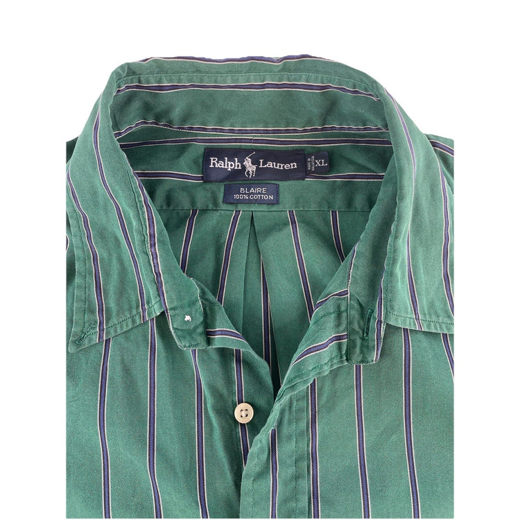 Mens Ralph Lauren Multicolor Striped Embroidered Logo LongSleeve Shirt Size Xl