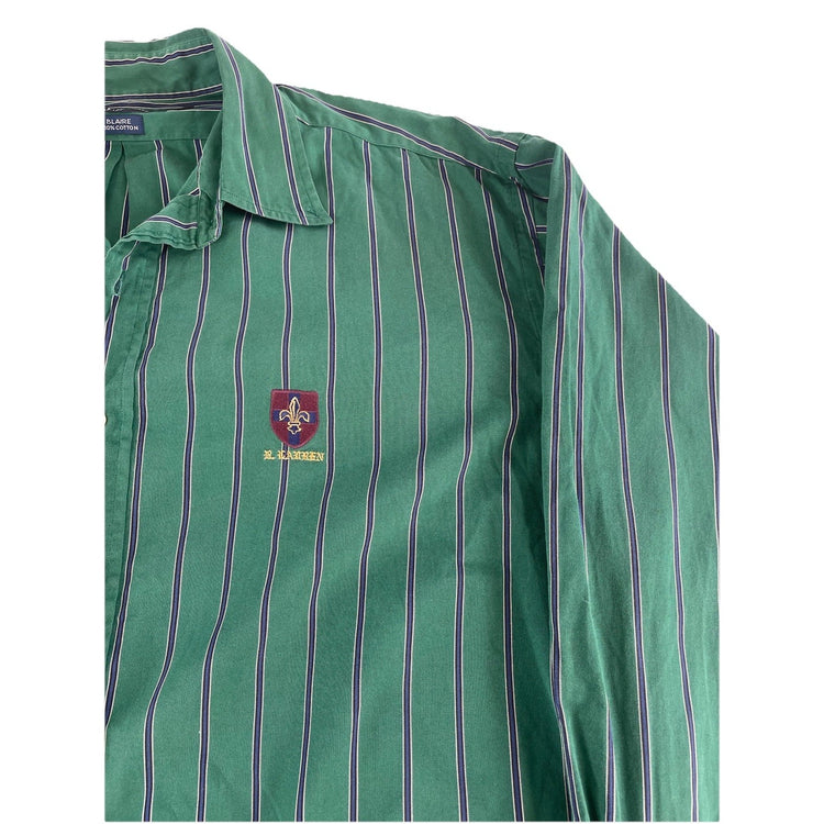 Mens Ralph Lauren Multicolor Striped Embroidered Logo LongSleeve Shirt Size Xl