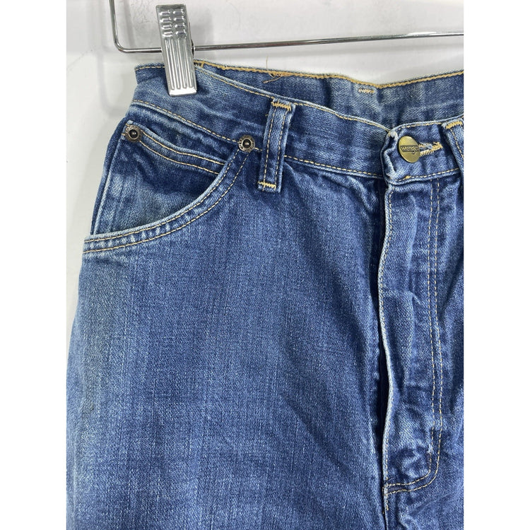 Youth Wrangler Jeans Mid Rise Dark Wash Blue Stretch Denim 28x33