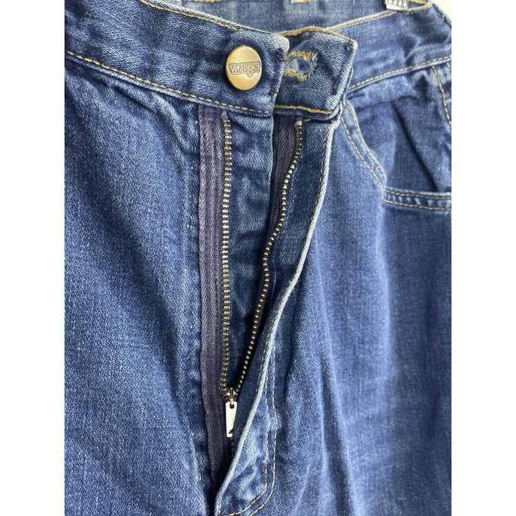 Youth Wrangler Jeans Mid Rise Dark Wash Blue Stretch Denim 28x33