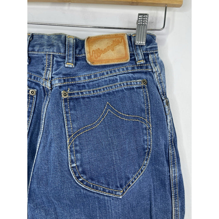 Youth Wrangler Jeans Mid Rise Dark Wash Blue Stretch Denim 28x33