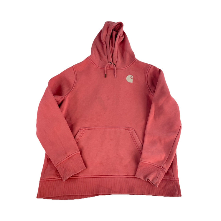Girls Carhartt Pink Relaxed Fit Logo Sleeve Pullover Hoodie Size Xl