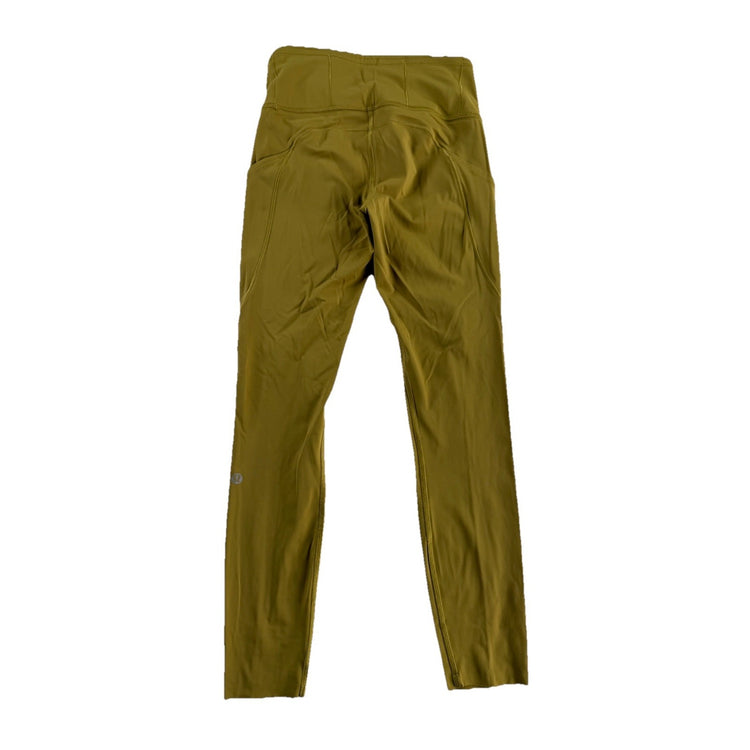 Womens Lululemon Size 4 High-rise Gold Leggings With Pockets
