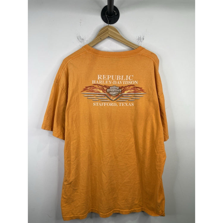 2006 Harley Davidson Stafford Texas Orange T-shirt Size 2XL