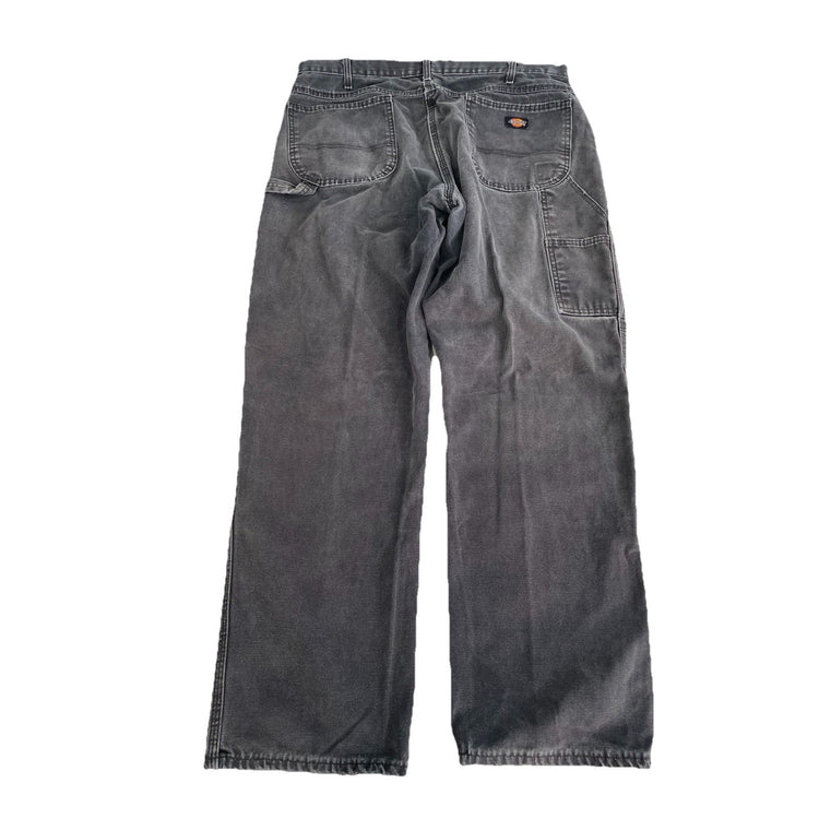 Mens Genuine Dickies Dark Wash Black Relaxed Fit Canvas Carpenter Pants