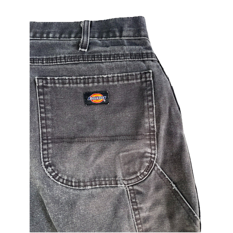 Mens Genuine Dickies Dark Wash Black Relaxed Fit Canvas Carpenter Pants
