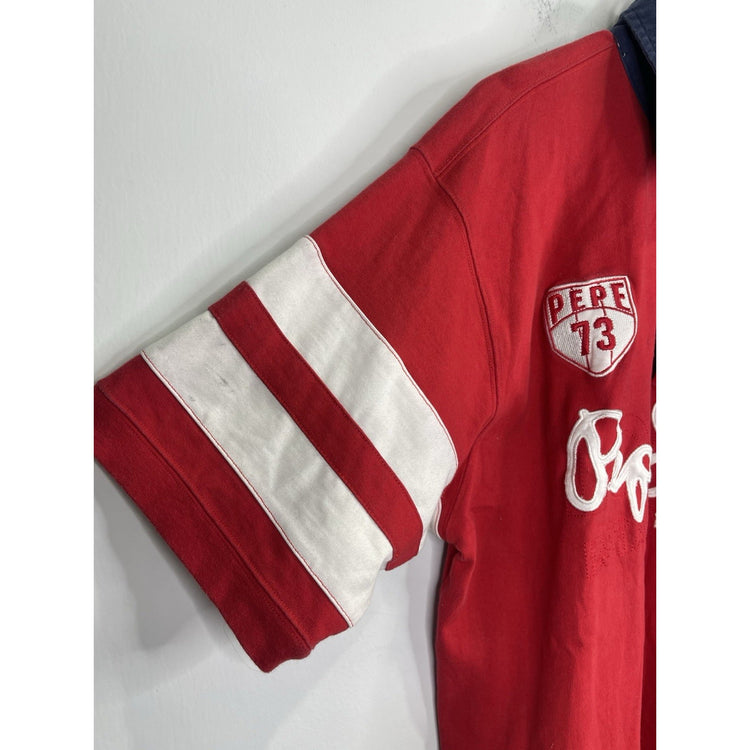 PEPE (UK) PJL Pepe Jeans London Mens Polo Rugby Shirt 73 Red Cotton XL