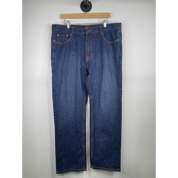 Rare Ed Hardy Skull Rhinestones Baggy Y2K Jeans 41x33 Skulls Heart Embroidered