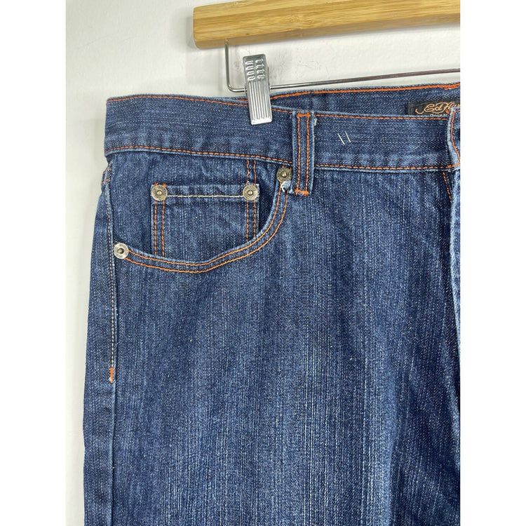 Rare Ed Hardy Skull Rhinestones Baggy Y2K Jeans 41x33 Skulls Heart Embroidered