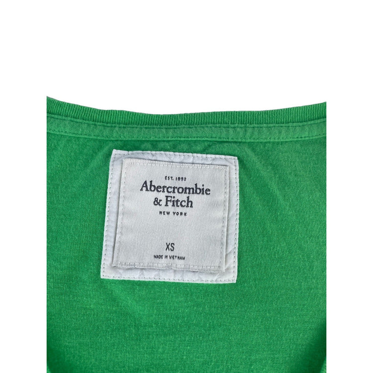 Womens Abercrombie & Fitch Green V-Neck Pocket T-Shirt Size XS