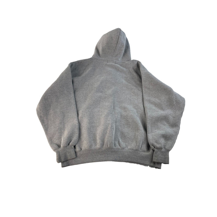 Men Vintage Damage Clothing Graphic Hoodie Pullover Gray Size L