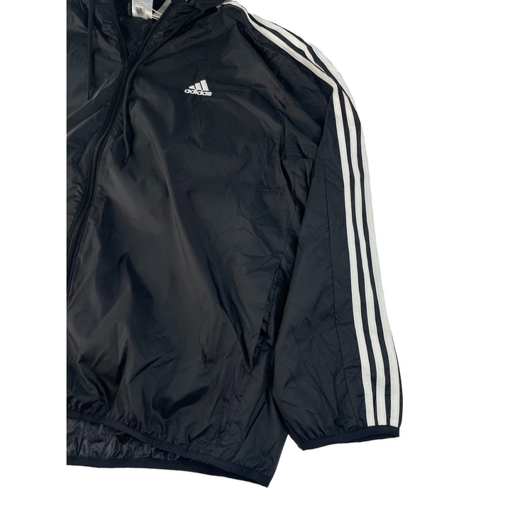 Mens Adidas Black Windbreaker Zip Up Jacket Size 2XL