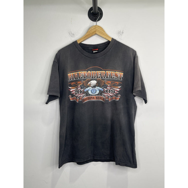 Men’s Vintage Hot Leathers Biketoberfest 2009 Daytona Beach Graphic T Shirt Sz L