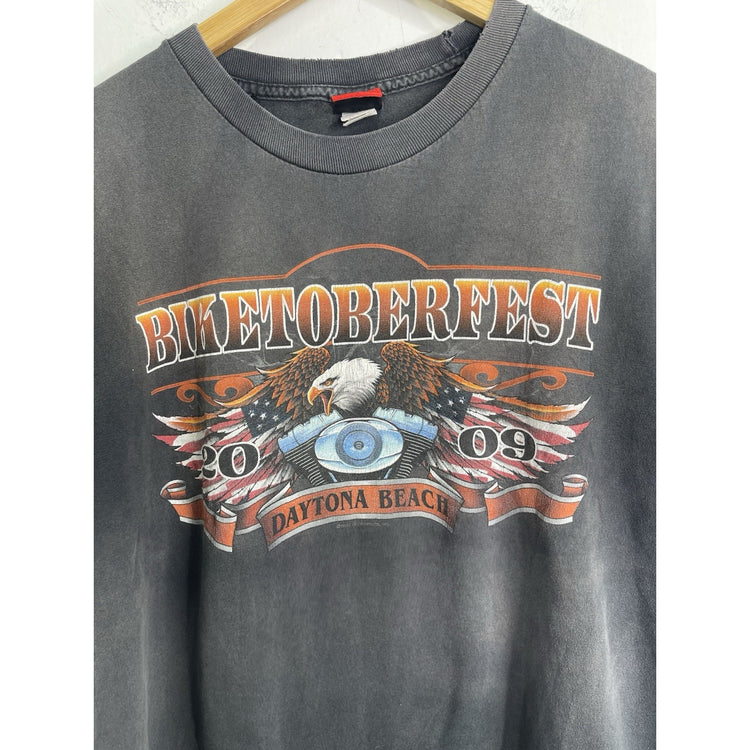 Men’s Vintage Hot Leathers Biketoberfest 2009 Daytona Beach Graphic T Shirt Sz L