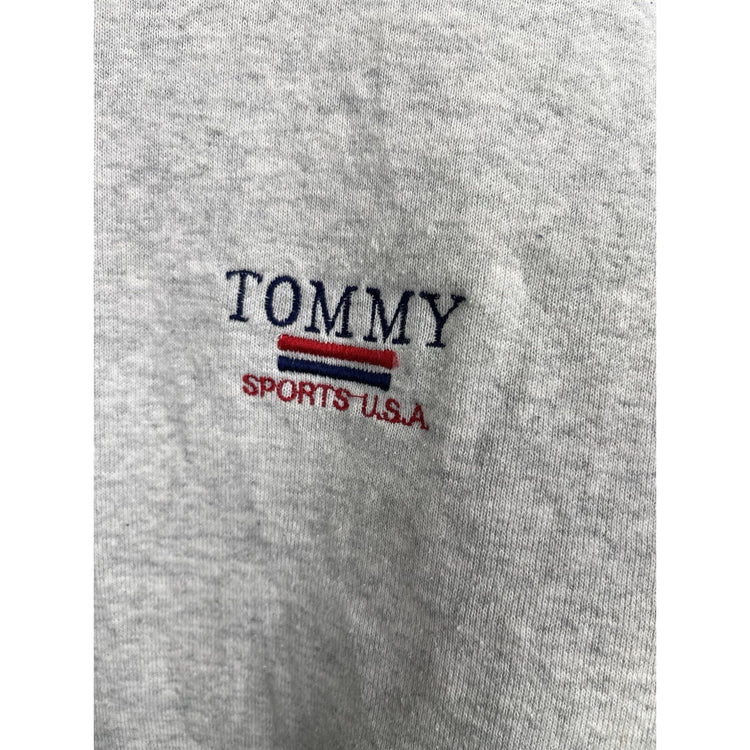 Gray Tommy Hilfiger Athletics Sweatshirt Embroidered Logo Pullover Men’s Size XL