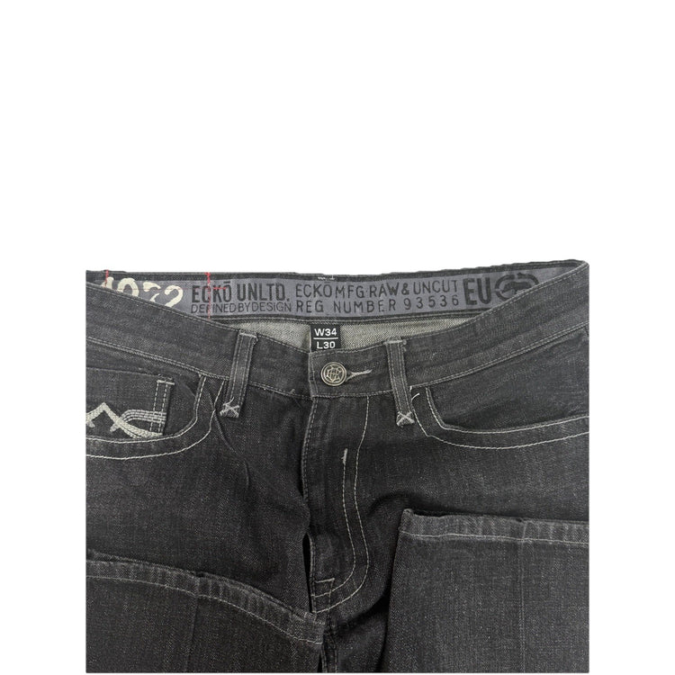 Mens Y2k Ecko Unltd Black Jeans Size 34
