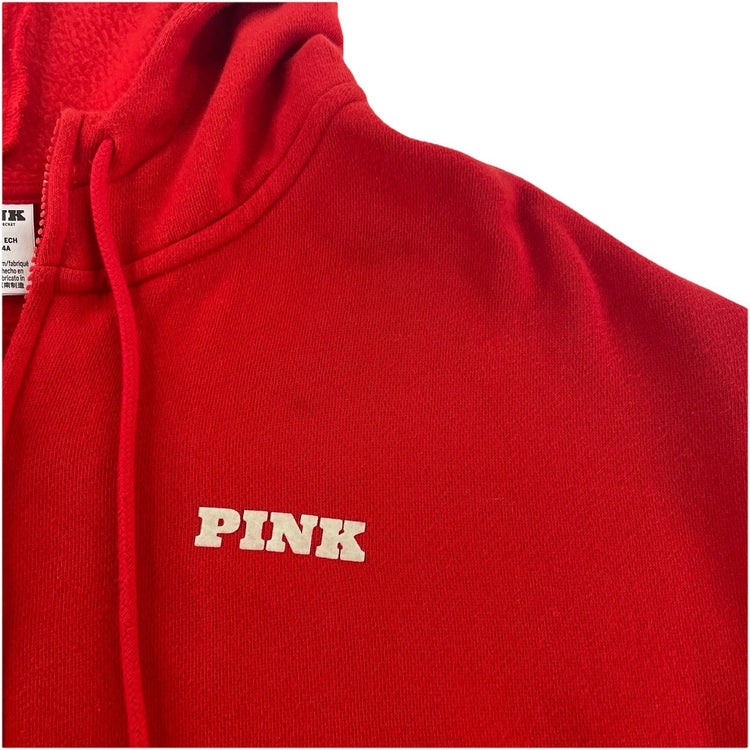Womens Victoria’s Secret PINK Red Zip Up Jacket Size XS