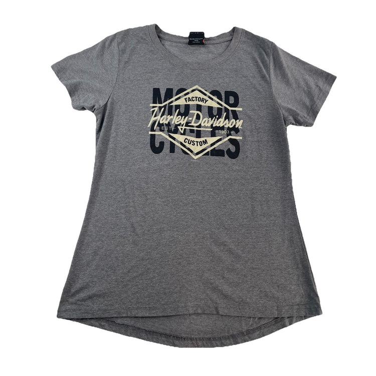 Womens Harley Davidson Basic Gray Tee Size M